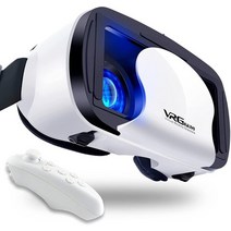 블루레이 플레이어 컨트롤러가있는 VR 헤드셋 조정 가능한 3D 안경 가상 현실 HD 블루 레이 아이 보호 지원, 02 Black