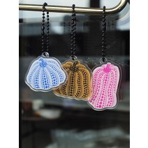 쿠사마야요이 야요이 쿠사마 키체인 장식 선물 펜던트 호박 아트 휴대폰 끈 액세서리, D.호박 X2 주문 참고 색상