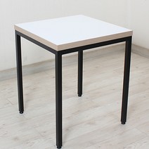 식당테이블 500X500 2인 업소용 식탁 사각 카페 탁자, 04.화이트(자작엣지)