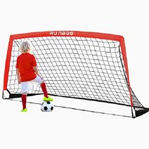 RUNBOW 6x4 ft 휴대용 어린이 축구 풋살 간이 축구 미니골대 (6x4 FT 녹색 1팩), 빨간색