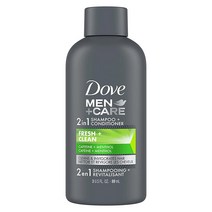 Dove Men+Care Fortifying 2 in 1 샴푸 및 컨디셔너 일반 모발부터 지성 모발용 신선하고 깨끗한 카페인으로 얇은 모발을 강화하는 데 도움이 됩니다. 85g