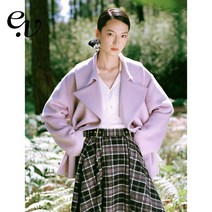 모직코트 여성 Even 중량있는 페루 고급 알파카코트