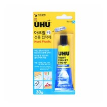 독일 UHU 우후 아크릴 전용 투명 접착제 30g, 단품