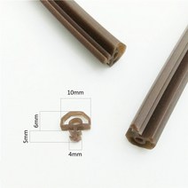 방음 파티션 벽 칸막이 실리콘 고무 씰링 스트립 충돌 도어 끈 스트립 도어창 밀폐형, 갈색 10x6mm