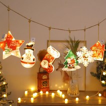 led 크리스마스 데이 장식 무드등 캐릭터 배경 벽 방 쇼핑몰 별 분위기 사진 소품 랜턴, 보여진 바와 같이, 6 만화 [무료 배터리]