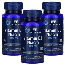 라이프 익스텐션 Life Extension 비타민B3 나이아신 100캡슐 3팩, 1개