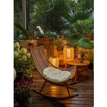 흔들 안락 의자 발코니 정원 소파 야외 라탄 원목, A