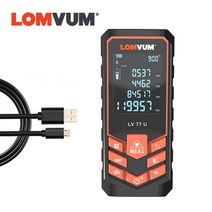 레이저거리측정기 스마트 레이저 양방향 줄자 거리 측정기 lomvum usb 충전 77u trena laser rangefinder 영어 음성 디지털 전기 테이프 측정 도구, 협력사, 검은색, 80m