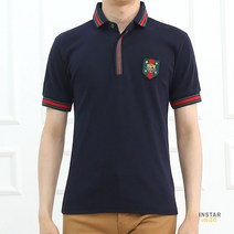 배색 호랑이 별 자수 카라티 (3colors) 여름 남자 반팔티 남성 삼선 간지 티셔츠