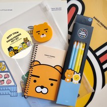 카카오프렌즈 문구세트 연필 수첩 지우개+선물포장, 연필문구세트4500(라이언)+투명파우치
