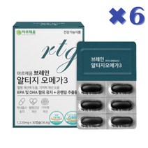 식약처인정 노인 혈행 건강 EPA DHA 알티지 오메가3 30캡슐X6박스, 6개, 30정