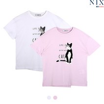 닉스키즈 닉스키즈 여아 오가닉 싱글 뒷트임 포인트 그래픽 티셔츠_FKOMCTR982P