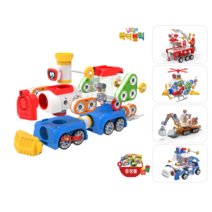 뚝딱블럭 교통놀이 2종세트(소방차 경찰차 포크레인 헬리콥터 기차 중 선택), 소방차