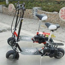 접이식 가솔린 미니 스쿠터 2륜 단거리 이동 출퇴근, 블랙 올 블랙 엔진 2스트로크 52CC, 상세 페이지 참고