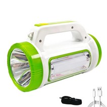 태양 USB 충전식 LED 탐조등 휴대용 손전등 후크 캠핑 텐트 홍수 빛 야외 방수 보조베터리 스포트라이트, 01 green