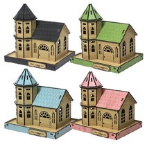 40대 실내 집취미 집만들기 나무퍼즐 방과후 아이들 성인놀이 아동 전시품, 미니빌리지-A3 하우스 BD-18 핑크