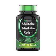 Natural Beta Glucan 베타 글루칸 이뮨 60 캡슐 600 mg Reishi Maitake Shiitake Mushroom Complex
