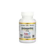 캘리포니아골드뉴트리션 Astaxanthin 아스타잔틴 아스타산틴 Astaliff® Pure Icelandic 12 mg 120 Veggie Softgels 소프트젤, 120정/12mg/1정, 1개