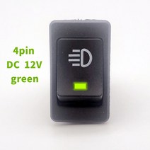 1 개 자동차 안개등 로커 스위치 온-오프 4핀 2 위치 조명 전원이 있는 전기 장비 35a 표시등 12v dc, 녹색