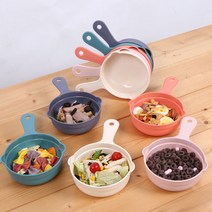 올리오 드라마 손잡이 먹방 앞접시 10개 캠핑 그릇, 코랄+에메랄드