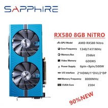 사파이어 RX 580 8G 니트로 게임용 비디오 카드 Radeon 그래픽, RX 580 8G NiTRO