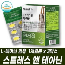 L테아닌 STRESS THEANINE 스트레스로인한 긴장완화 도움 비타민미네랄 건기식 테아닌 비타민B6 비타민C 판토텐산 마그네슘 아연 엘테아닌 맞춤영양제 부모님 아내 선물, 1개월분 3박스