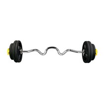 헬스프라자 슈페리어 중량 슈퍼컬바세트 이지바 우레탄 중량원판 바벨컬 40kg 세트, 락조마구리 화이트