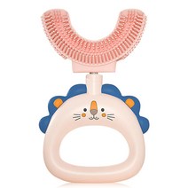 U 자형 칫솔 유아 교육 칫솔 청소 신생아 선물, 분홍