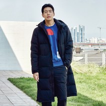 비티알 BTR 골프 남여 공용 겨울 벤치다운 롱 패딩 마크 BPO8035U