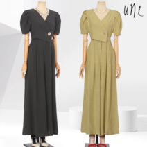 윈(une)[라미혼방]빅버튼랩라미블렌드점프수트