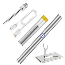 납땜 전기인두 usb 배터리 인두 키트 뚜껑 5v 8w 표시기 usb 휴대용 마이크로 전자 수리 인두 도구, 팁케이 키트 1100mah