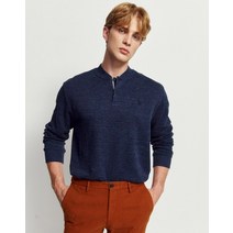 21FW [populet]네이비 퍼피자수 면 긴팔티셔츠 WHTS1D441N2