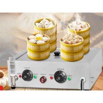 찐만두 찜기 찐빵 스팀기 진열대 테이블 업소용 찜솥, (두꺼운모델) 4구 찐빵 만두 오븐