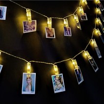 사진 걸이 집게 조명 LED 전구 가랜드 줄전구 줄줄이 크리스마스 장식 테라스 10구 20구