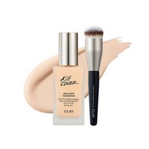 클리오 킬커버 뉴매트 파운데이션 기획세트 [본품+브러쉬 구성] 38g (SPF 20 PA++ ) / 1.34 oz., 2호 란제리, 1개