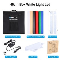 포토부스대여 puluz 라이트 박스 80 60 40 30cm 사진 링 박스 촬영보조용품, 40cm 백색광 led