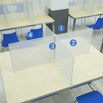 데스크파티션 아크릴가림막그레이트 파티션 패널 쉽게 데스크탑 분배기 보드에 대한 수지 화면 테이블 Remo, 05 Clear 40x45cm