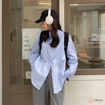 오르난 여성 빅사이즈 뒤 트임 언밸런스 셔츠 R877