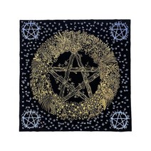 타로카드 스플랜더 종류 tarot 색채타로 동양 미스터리 블랙 타로 식탁보 매트 펜타그램 두꺼운 벨벳 크리, 01 Tarot Tablecloth