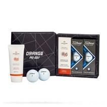 오렌지프로 골프선물세트 3단 타이틀리스트6구-04 + 맨도롱제주선블럭 50ml + 쇼핑백