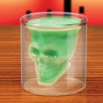 (GS도매) [로하티]해골 이중 칵테일잔(200ml) 유리잔 유리컵