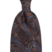 이태리 꼬모실크 스포데라토 앤틱 페이즐리 브라운