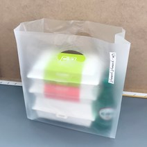 [소행섬] 무지 HD 비닐 쇼핑백 R형 (반투명 비닐봉투 선물용 테이크아웃 쇼핑 답례품포장), 100매입, R40