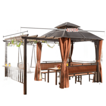 오두막 대형 펜션 옥상 가드닝 테라스 휴게시설 공원, 정자 포도꽂이에 삼면좌판 테이블 그네 랩