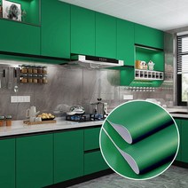 웨인스코팅벽지 캐비닛 스티커 가구 리노베이션 옷장 필름 책상 도어 자체 접착 벽지 주방 오일-방수, 60cmX1m, 18 dark green
