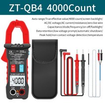 멀티 미터기 테스터 ZOYI ZT-QB4 디지털 스마트 클램프 미터 AC 600A 4000 카운트 True RMS 온도 전압 자동차 범위, [01] Standard
