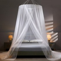 YanYangTian 침대 캐노피 모기장 여름 캠핑 구충제 텐트 곤충 커튼 Foldable 그물 거실 침실, Gray(1 star string), 2.0m (6.6 피트) 침대, CHINA