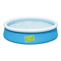 Bestway 패스트 세트 4.6 x 83.8cm(15 33인치) 원형 공기 주입식 야외 지상 수영장 세트 199.2L(530갤런) 필터 펌프 및 수리 패치 그레이 라탄 435