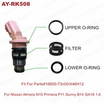 인젝터 서비스 키트 닛산 Almera N15 P11 Sunny B14 GA16 16600-73C00 A46H12 (AY-RK508), 01 10sets