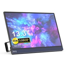 Bimawen133 인치 QLED 휴대용 모니터 1080P FHD HDMI 컴퓨터 디스플레이 노트북 PC Mac 태블릿 PS4 Xbox, 01 13.3Inch QLED_01 영국 플러그